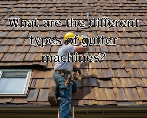 a roofer using guttering machine in his work