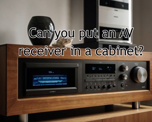an AV receiver in a cabinet